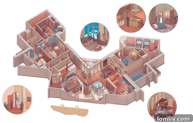 A fan's rendition of Frasier Crane's apartment floor plan.