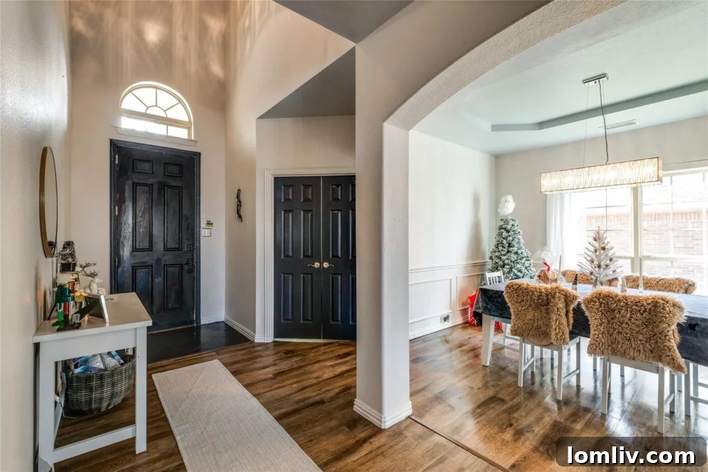 Welcoming entryway of the Celina home with modern decor, showcasing the bright and spacious interior.