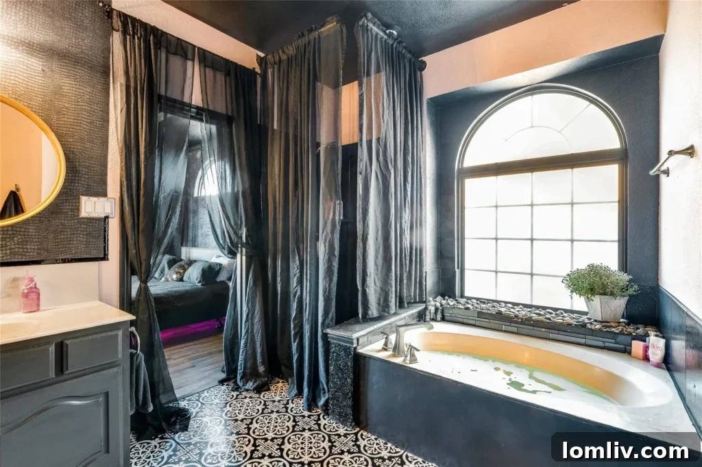 Another perspective of the unique master bedroom, showcasing its private and unconventional design elements that surprised many on Zillow Gone Wild.