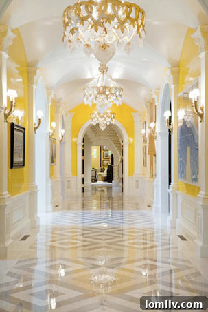Vibrant yellow accent chair in a sophisticated living space designed by Kelli Ford, adding a pop of color and modern flair to an otherwise elegant and classic interior.