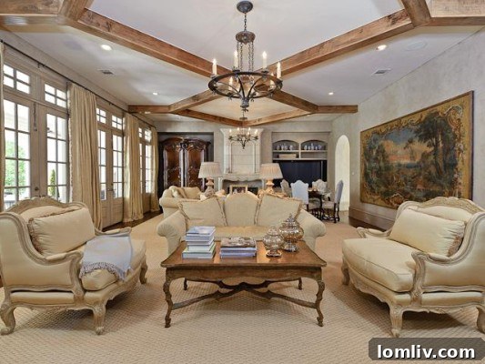 Troy Aikman Trades Highland Home for Tatum-Brown Masterpiece on Normandy 7 3801 Normandy Living Room