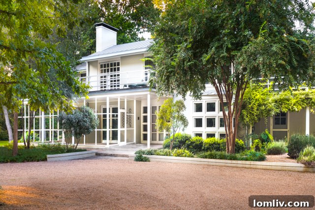 Exterior view of 3201 Wendover, O'Neil Ford designed home