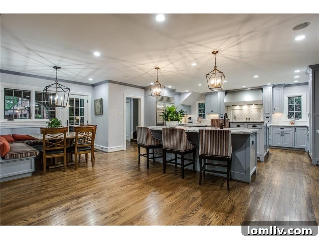 Spacious kitchen with ample counter space, ideal for entertaining in the Lakewood estate.