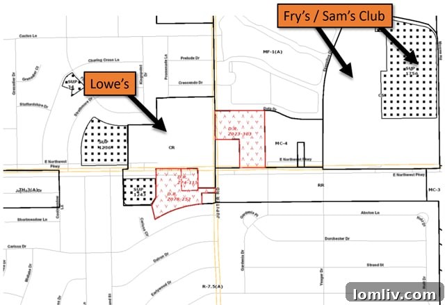 Dallas zoning map zoomed in