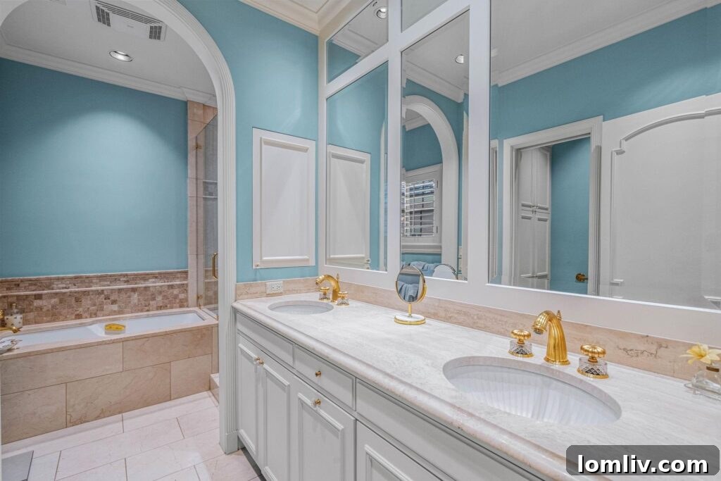 Elegant Bathroom with Marble Countertops