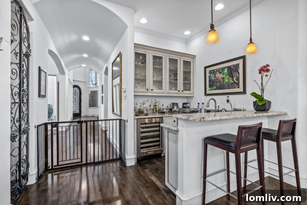 Spacious kitchen with a view into the dining area