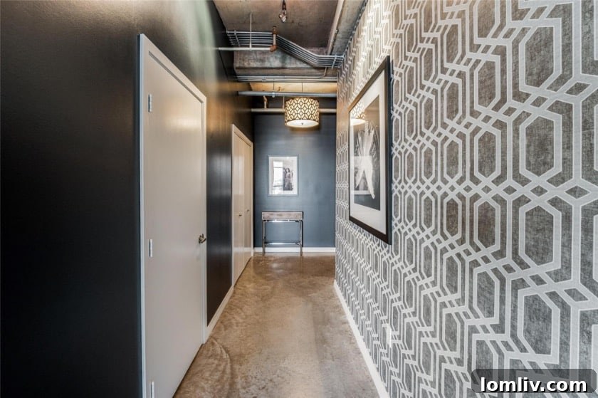 Stylish industrial chic living room interior of The Beat Lofts Unit 704, featuring modern decor and ample space