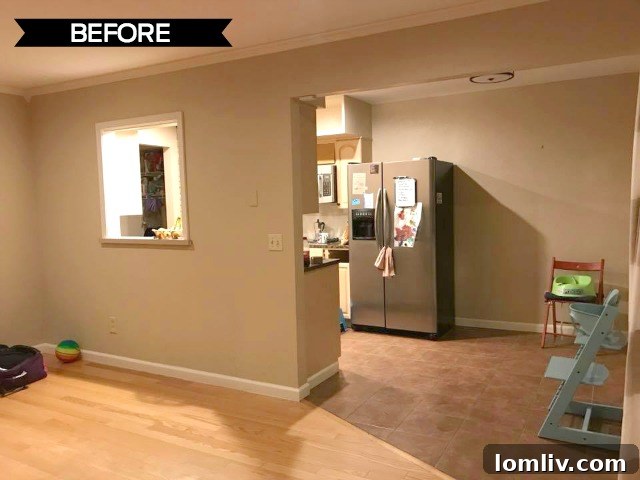 A spacious living area inside the Fensch home, showing natural light and potential for family gatherings.