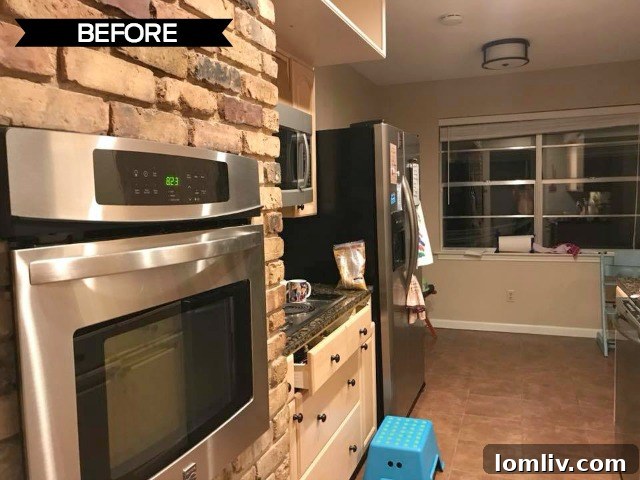 Another view of the living space, emphasizing the open layout before renovations.