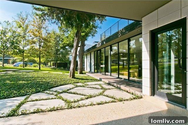 Chic Modern Entrance with Shou Sugi Ban Wood Detailing