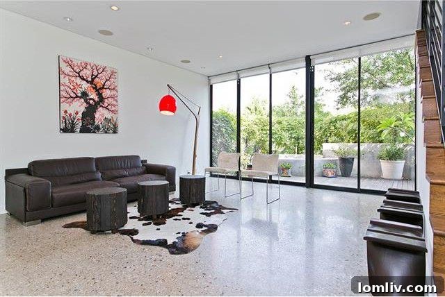 Modern Home Exterior with Floor-to-Ceiling Windows
