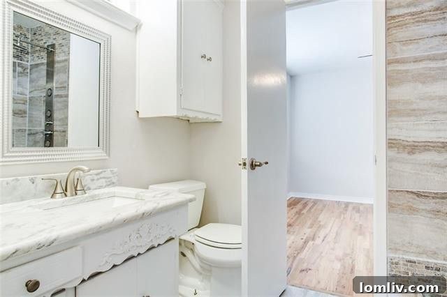 Clean and Modern Tiled Shower in Guest Bathroom