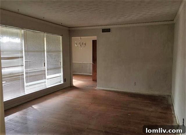 Southern Dallas Opportunities: Lawnview Station, Trinity Forest's Edge 11 Living room with original hardwoods at 7625 Blossom Lane