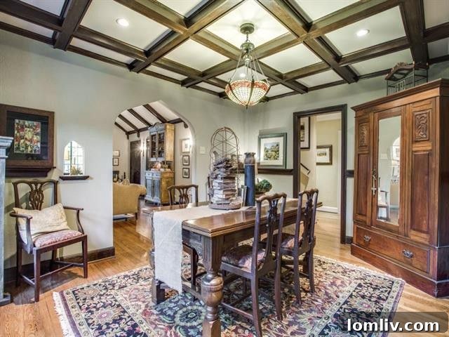 View of a beautifully appointed hallway within the Tudor home