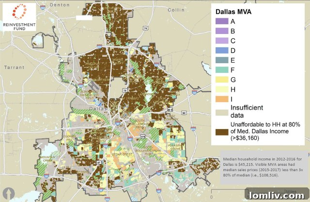 Dallas Housing Map 80% Median Income