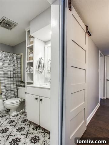 Updated Second Bathroom with Designer Floor Tile