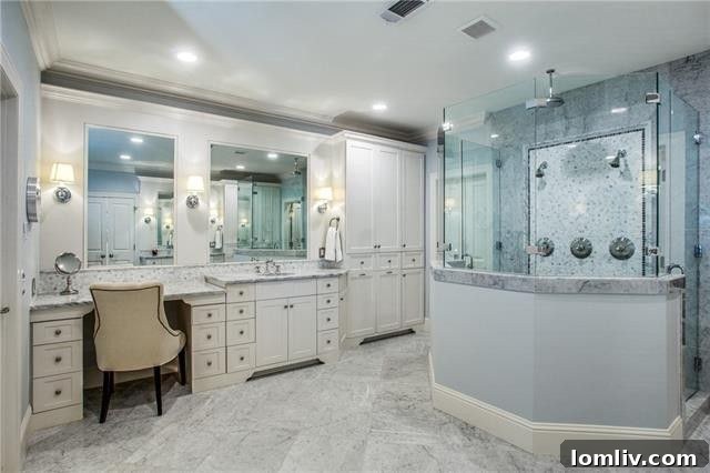 Luxurious Master Bathroom with Soaking Tub and Rain Shower