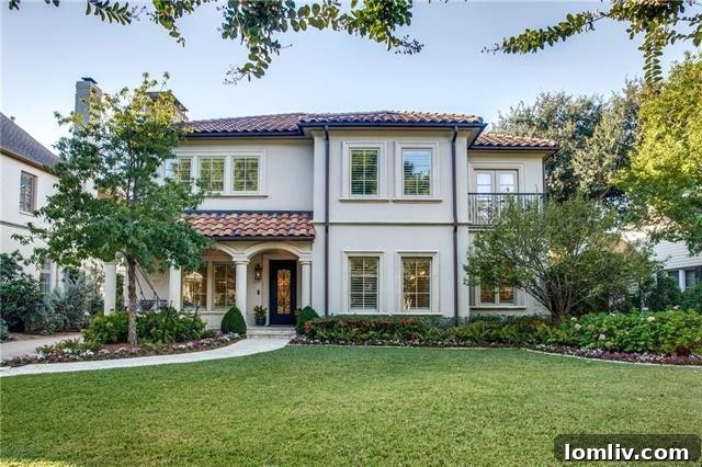 Stately Mediterranean Home Exterior in University Park