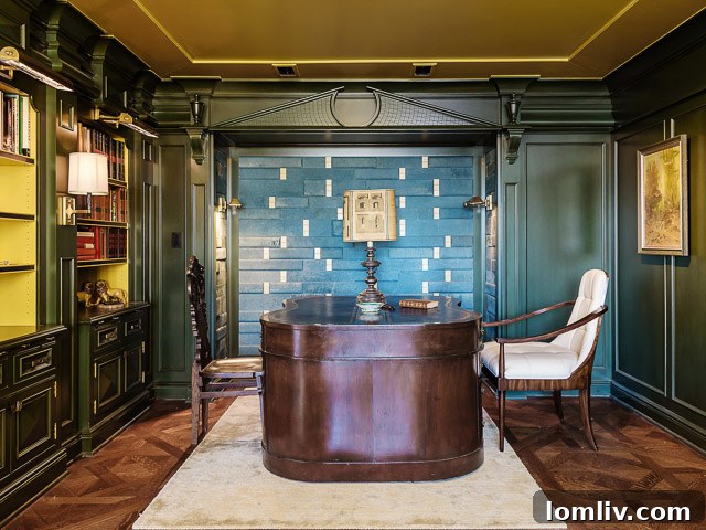 Detailed shot of custom cabinetry and luxurious finishes in a private space