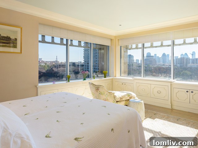 View of the lush Turtle Creek landscape and surrounding urban areas from the residence
