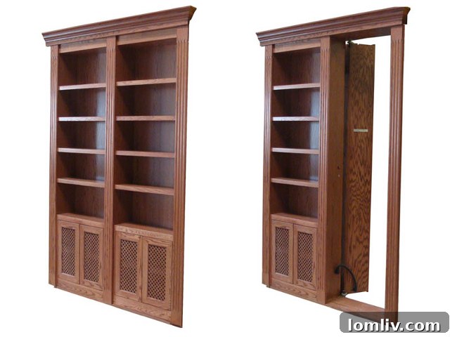 Hidden door design for secret guest room entry