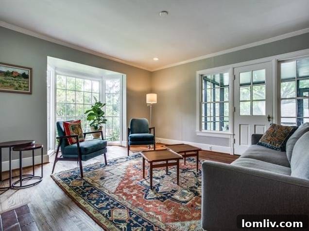 Comfortable seating area in the main living room, showcasing ample space for family and guests