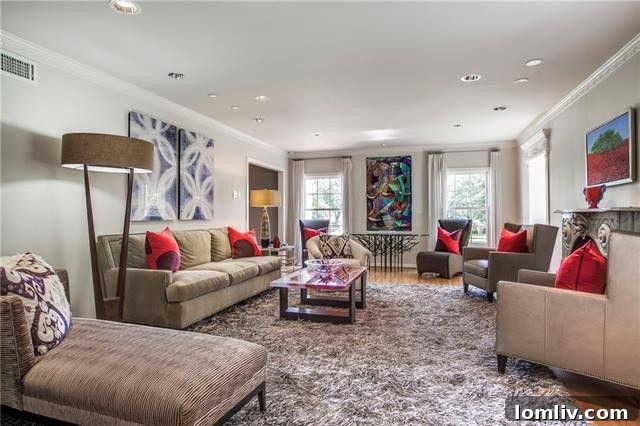 Alternative perspective of the elegant front living room at 4665 Meadowood