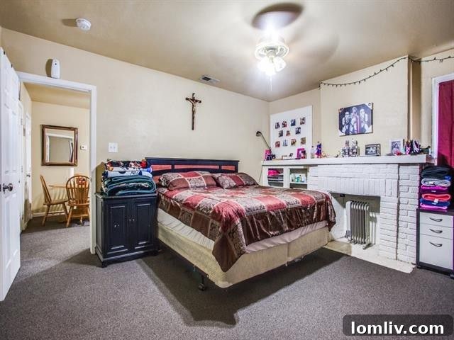 Cozy bedroom inside one of the four-plex rental units