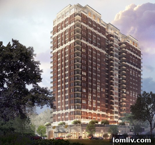 Rendering of The McKenzie high-rise, an LRK project, showing a 22-story, 183-unit building.