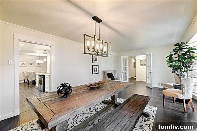 Stylish Living Room with Painted Brick Fireplace