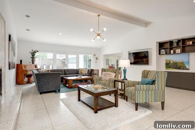Spacious Dining Area with Vaulted Ceiling in Mid-Mod Home