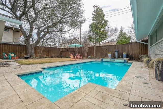Inviting Backyard Pool Area of Janmar Midcentury Home