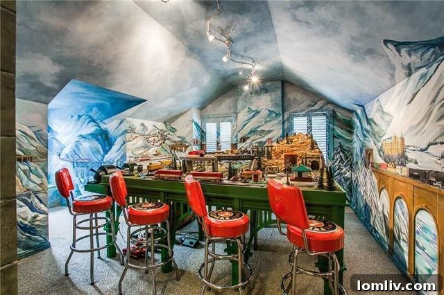Another section of the vibrant and imaginative third-floor mural.