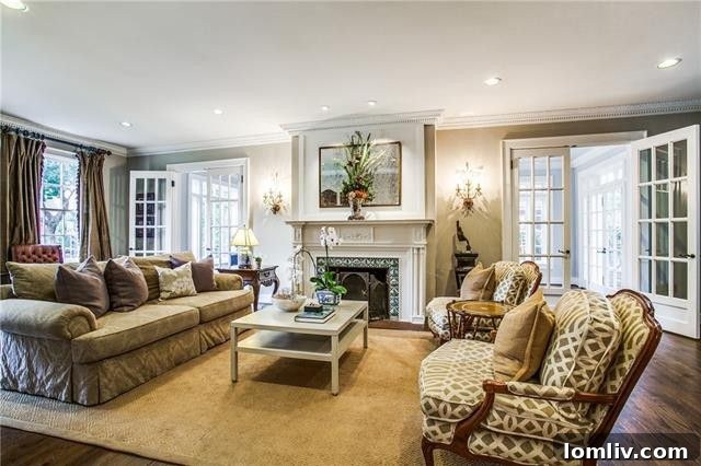 A view into a sophisticated dining room, ideal for entertaining.