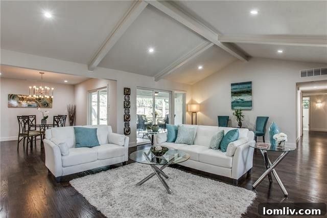 Spacious Living Room with Fireplace