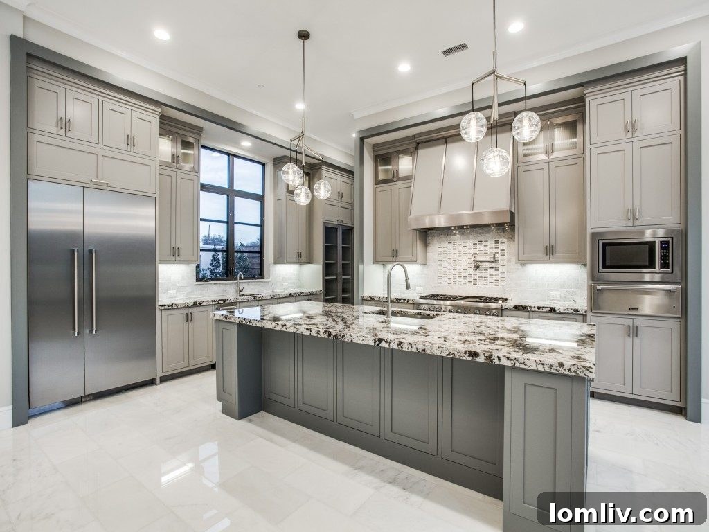 Dallas Gourmet Kitchen with Granite Countertops, Center Island, and High-End Appliances