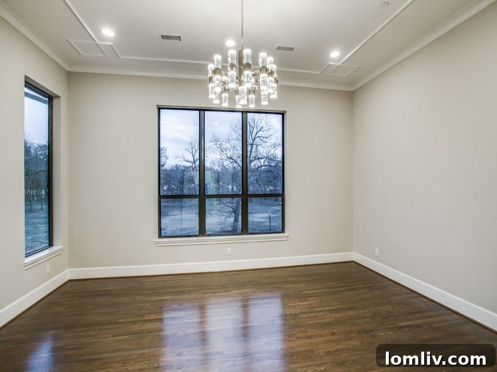 Tranquil First-Floor Master Bedroom with Large Thermal Windows and Backyard View