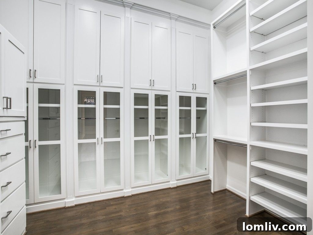 Custom Master Closet Designed for Formal Wear Storage and Organization