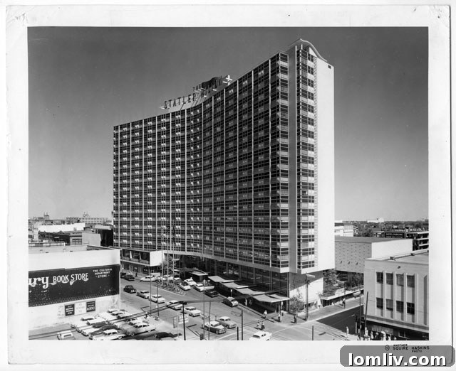 Statler Hilton Hotel exterior, historic Dallas landmark