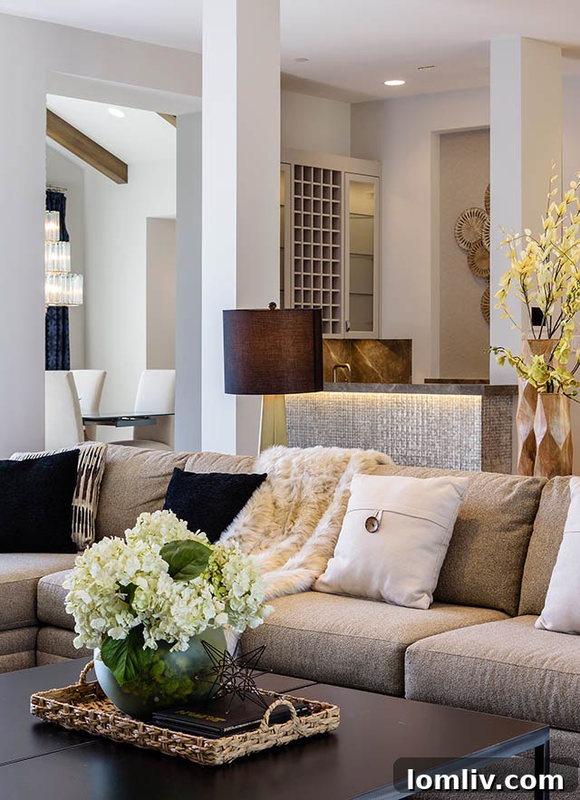 Architectural details in the living area