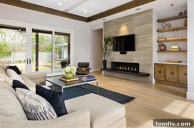 Modern tray ceiling with LED accent lighting