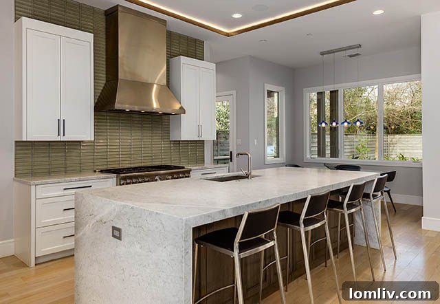 Sleek kitchen design with extensive cabinetry