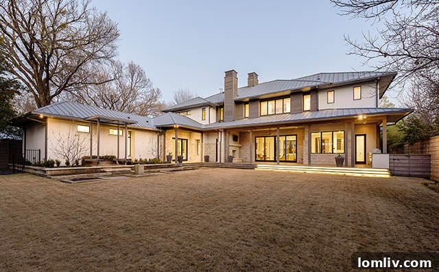 Expansive outdoor patio with cooking area