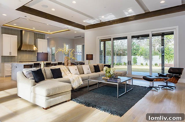 Contemporary open concept living space