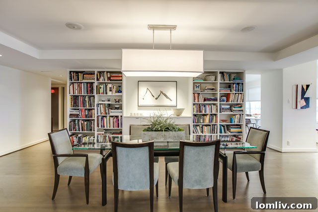 Interior of a luxury Dallas high-rise - Art and Books