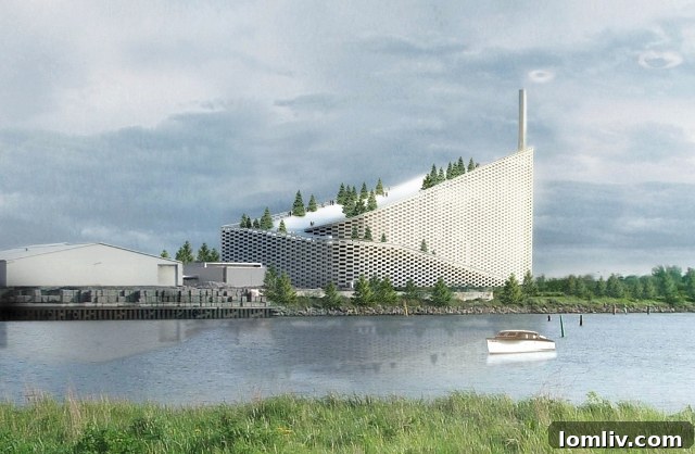 Copenhagen's Amager Bakke power plant, featuring a unique rooftop park and ski slope by BIG Architects.
