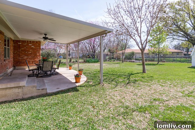 Covered Patio and Backyard View