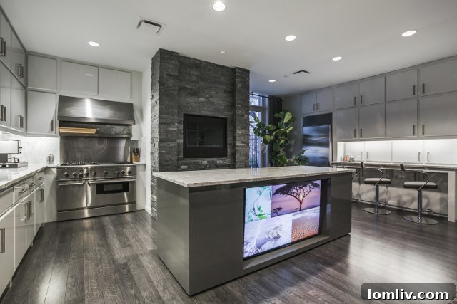Vendome 1H Kitchen Angle - Gas range and clever bar seating