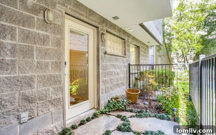 Private First Floor Patio Entrance at Dallas Townhome