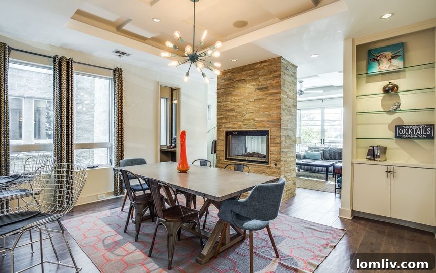 Bright Living Space with Balcony Access in Dallas Townhome